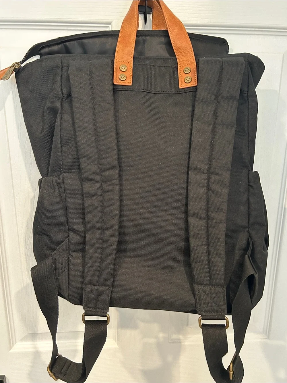 Thirty-one Journey Black Backpack with Red & Cream Owl Accent